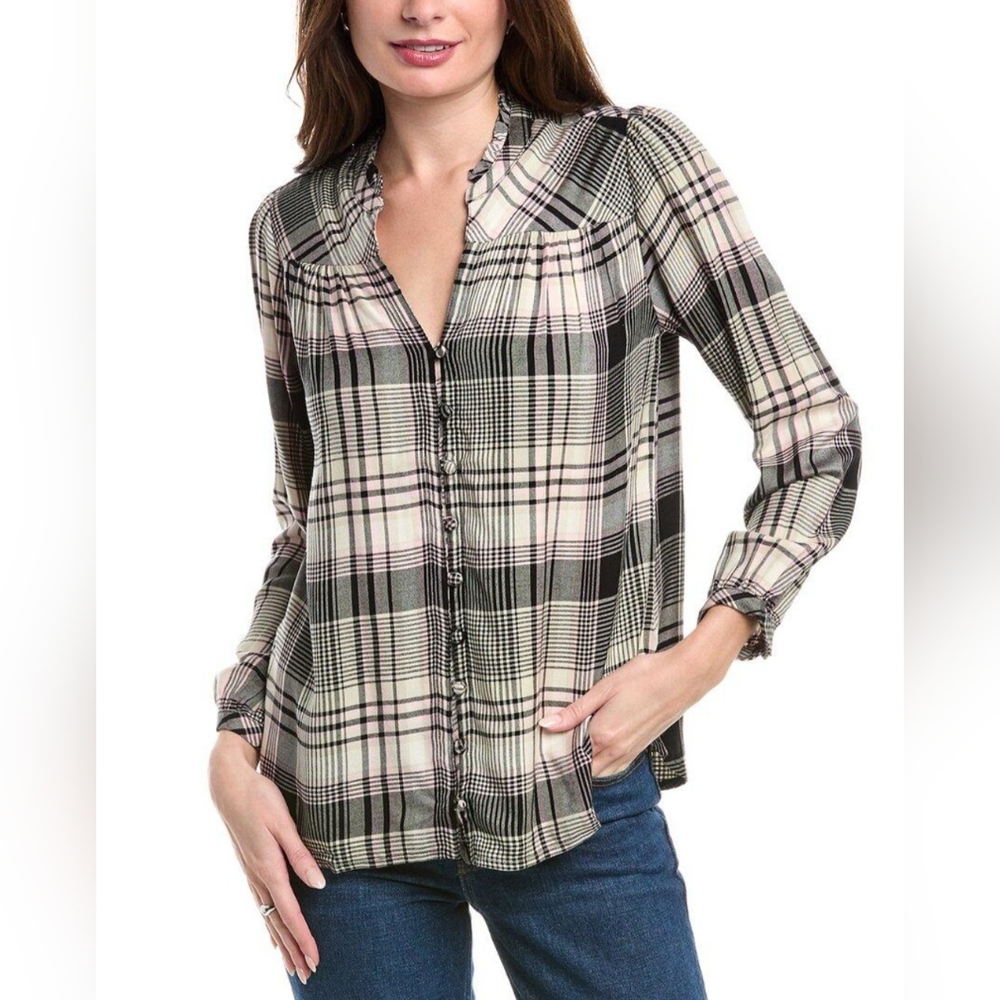 Michael Stars 3x Women's Issa Plaid Blouse